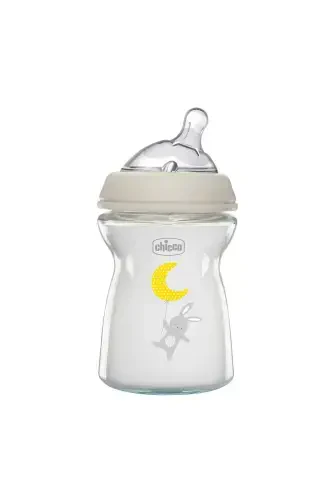 Naturalfeeling Glass Baby Bottle 250 ml Transparent 2 Months - 1