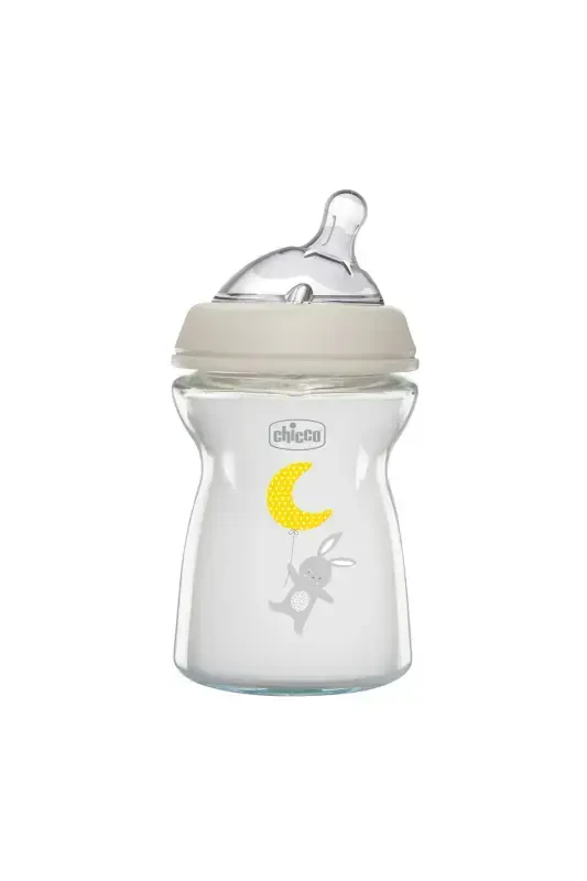Naturalfeeling Glass Baby Bottle 250 ml Transparent 2 Months - CHICCO