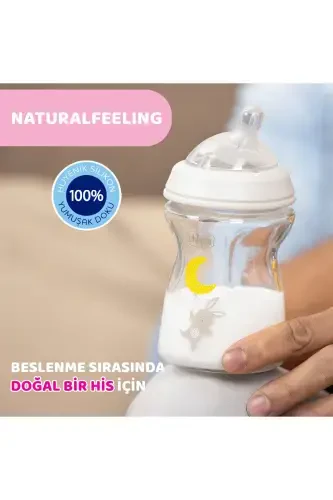 Naturalfeeling Glass Baby Bottle 250 ml Transparent 2 Months - 6