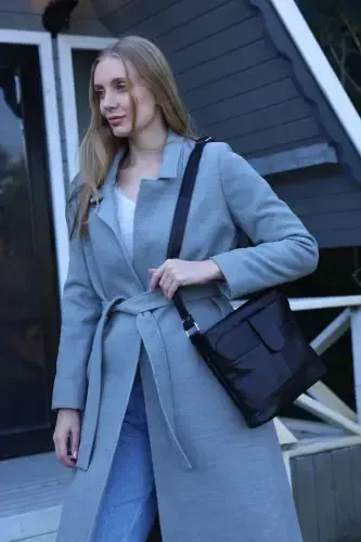 Натуральная кожа Crossbody почтальонская сумка-ЧЕРНЫЙ - FUBILEATHER (1)