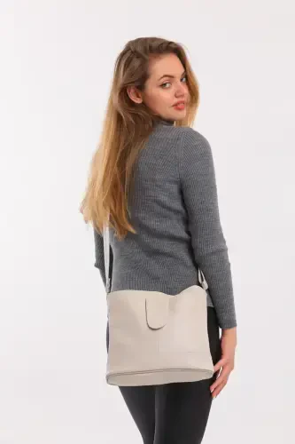 Натуральная кожа Crossbody сумка почтальона-БЕЖЕВЫЙ ЦВЕТ - FUBILEATHER (1)