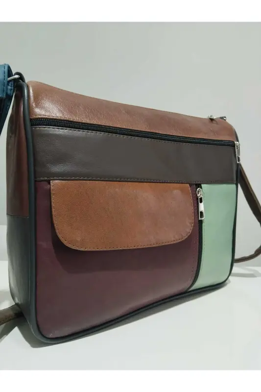 НАТУРАЛЬНАЯ КОЖА НАЗВАНИЕ СУМКА (27СМ X 25СМ) - МНОГОЦВЕТНЫЙ 31 - 2