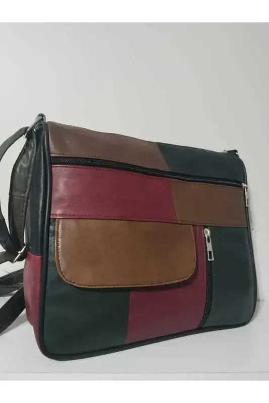 НАТУРАЛЬНАЯ КОЖА ЖЕНСКАЯ СУМКА (27СМ X 25СМ)-АССОРТИ ТЕМНЫЕ ЦВЕТА 4 - 2