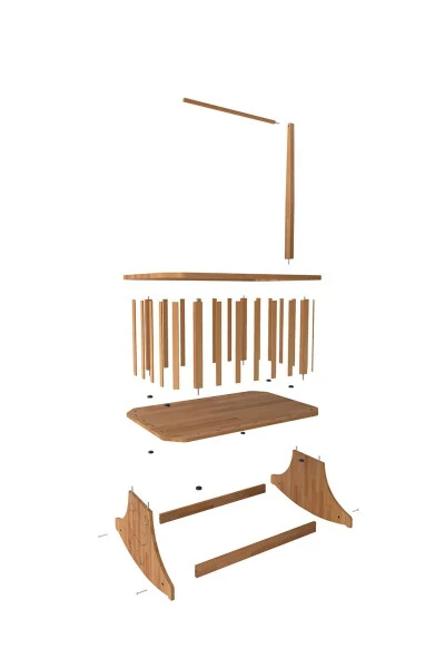 Натуральная массивная деревянная кроватка Хадзаки - 3