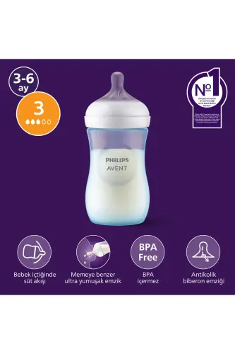 Натуральная реактивная ПП синяя бутылочка 260 мл 1 месяц Scy903/21 - PHILIPS AVENT (1)