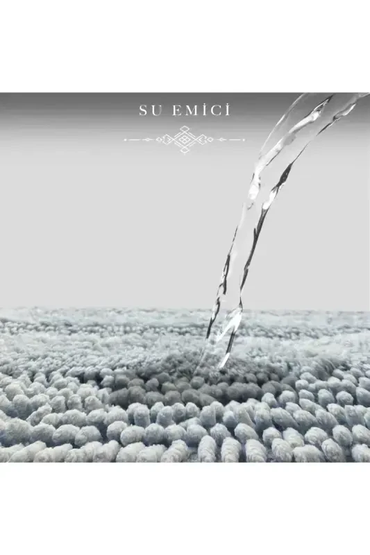 Натуральный Хлопок Спагетти Овал Серый 2шт Набор Ковриков для Ванной Комнаты Коврик для Ванной Комнаты Комплект для Туалета-Серый - 4