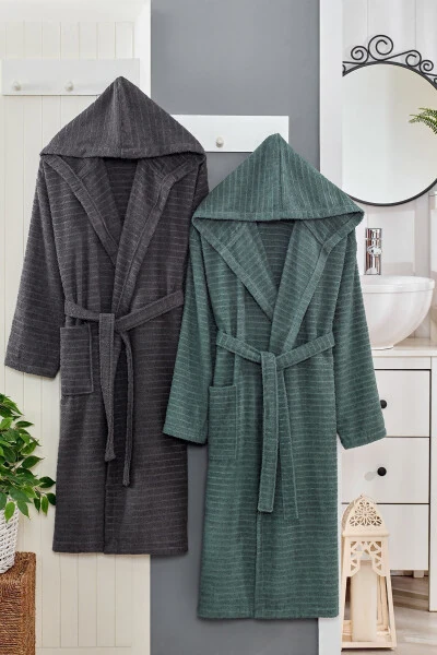 Nature Cotton Plus Size Double Bathrobe Set - 1