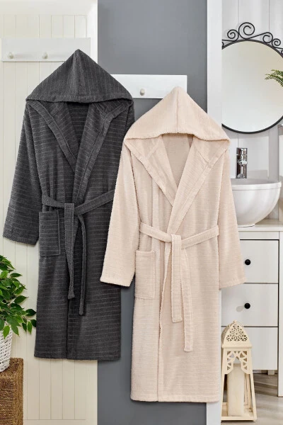 Nature Cotton Plus Size Double Bathrobe Set - 1
