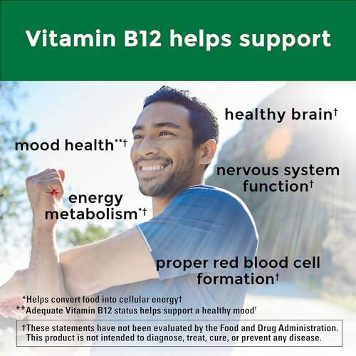 Nature Made B12 Vitamini 1000 мкг, Energiya Metabolizmini Qo'llab-quvvatlash uchun Oziq-ovqat Qo'shimchasi, 90 Yumshoq Jel Kapsula, 90 Kunlik Ta'minot - 3