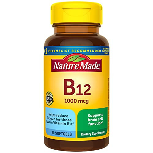 Nature Made Vitamin B12 1000 mcg, Dietary Supplement for Energy Metabolism Support, 90 Softgels, 90 Day Supply - 1