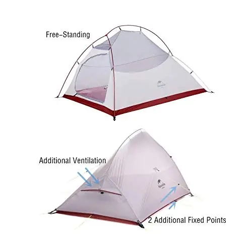 Naturehike Cloud-Up 2 kishilik chodir Yengil orqa sumkasi chodiri oyoq izi bilan - Erkin turuvchi o'ta engil lager yurish orqa sumkasi chodirlari ikki kishilik chodir - Naturehike (1)