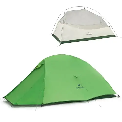 Naturehike Cloud-Up 2 Person Tent Lightweight Backpacking Tent with Footprint - Free Standing Ultralight Camping Hiking Backpack Tents Two Person Tent 