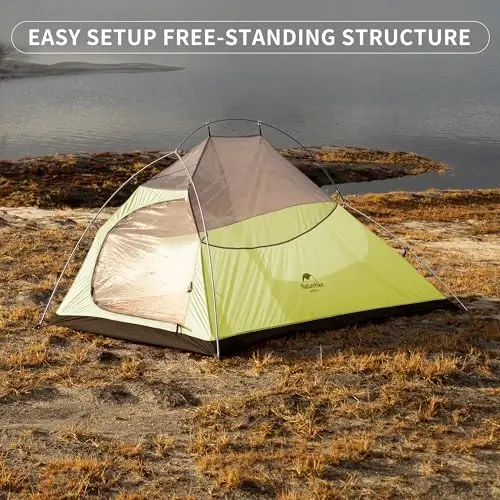 Naturehike Cloud-Up 2 Person Tent Lightweight Backpacking Tent with Footprint - Free Standing Ultralight Camping Hiking Backpack Tents Two Person Tent - 5