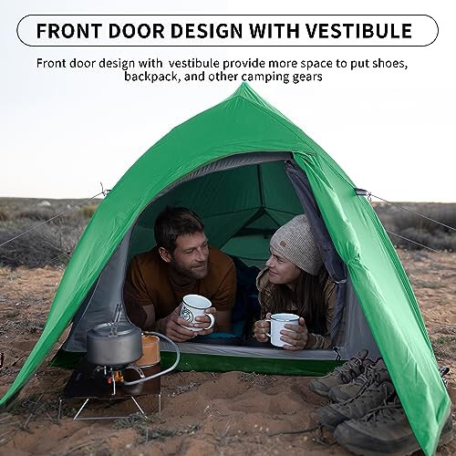 Naturehike Cloud-Up 2 Person Tent Lightweight Backpacking Tent with Footprint - Free Standing Ultralight Camping Hiking Backpack Tents Two Person Tent - 5