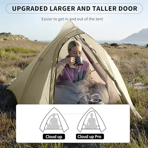 Naturehike Cloud-Up 2 Kişilik Çadır Hafif Sırt Çantası Çadırı Ayak İzli - Serbest Duran Ultra Hafif Kamp Yürüyüş Sırt Çantası Çadırları İki Kişilik Çadır - 4
