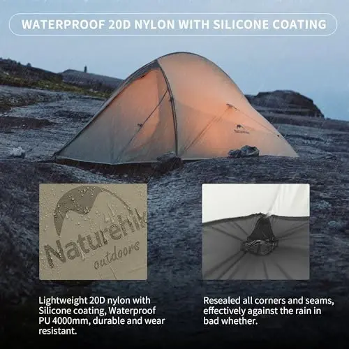 Naturehike Cloud-Up 2 Kişilik Çadır Hafif Sırt Çantası Çadırı Ayak İzli - Serbest Duran Ultra Hafif Kamp Yürüyüş Sırt Çantası Çadırları İki Kişilik Çadır - 5