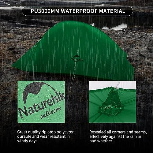 Naturehike Cloud-Up 2 Person Tent Lightweight Backpacking Tent with Footprint - Free Standing Ultralight Camping Hiking Backpack Tents Two Person Tent - 4