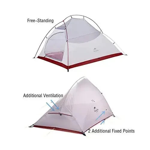 Naturehike Cloud-Up 2 Person Tent Lightweight Backpacking Tent with Footprint - Free Standing Ultralight Camping Hiking Backpack Tents Two Person Tent - 2