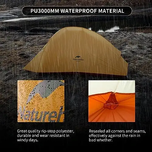 Naturehike Cloud-Up 2 Person Tent Lightweight Backpacking Tent with Footprint - Free Standing Ultralight Camping Hiking Backpack Tents Two Person Tent - 5