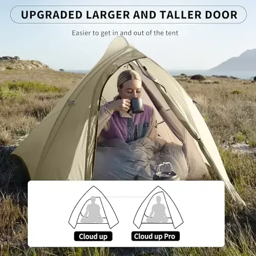 Naturehike Cloud-Up 2 Person Tent Lightweight Backpacking Tent with Footprint - Free Standing Ultralight Camping Hiking Backpack Tents Two Person Tent - 4