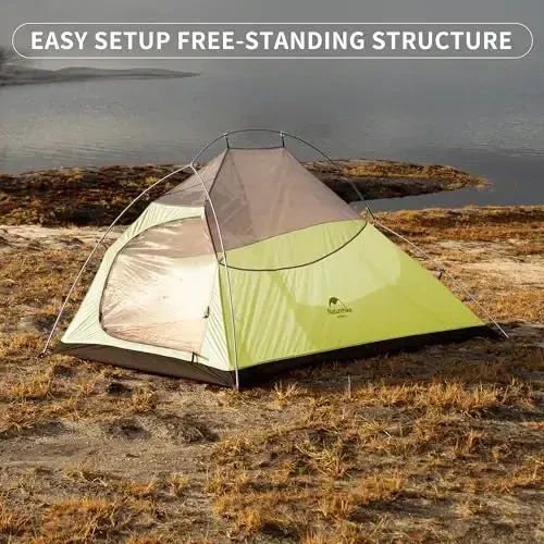 Naturehike Cloud-Up 2 Person Tent Lightweight Backpacking Tent with Footprint - Free Standing Ultralight Camping Hiking Backpack Tents Two Person Tent - 5