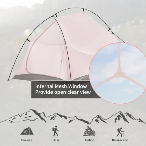 Naturehike Cloud-Up 2 Person Tent Lightweight Backpacking Tent with Footprint - Free Standing Ultralight Camping Hiking Backpack Tents Two Person Tent - 5