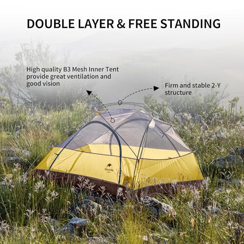 Naturehike Star River 2 Person Backpacking Tent, Double Layer Ultralight Two Person Tent for Camping Hiking, 2 Man Lightweight Tent for Cycling, Bikepacking - 3