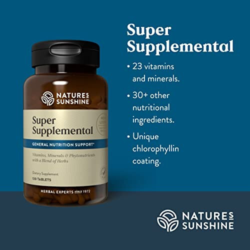 Nature's Sunshine Super Supplemental, 120 Tablets | Multivitamin for Men and Women Provides Vitamins, Minerals, Amino Acids, Herbs, Fruit Powders, Veggie Powders, and Carotenoids - 4