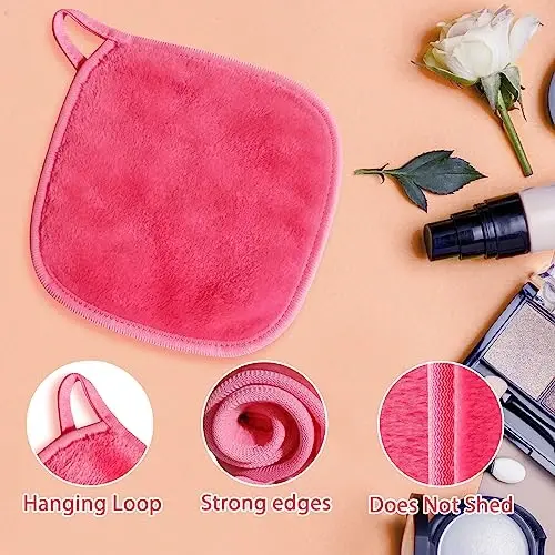 NATWAG | Reusable Update Makeup Removing Microfiber Cloth for Sensitive Skin | Washable Makeup Remover Towels | Natural Facial Cleansing Towels (6”x 6”, 12 Pack/Pink) - 4