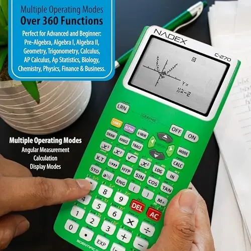 Научный калькулятор с графическими функциями для студентов колледжей и старших классов, инженерии, высшей математики, математического анализа, алгебры, геометрии, тригонометрии, статистики, физики, химии, зеленый - 8