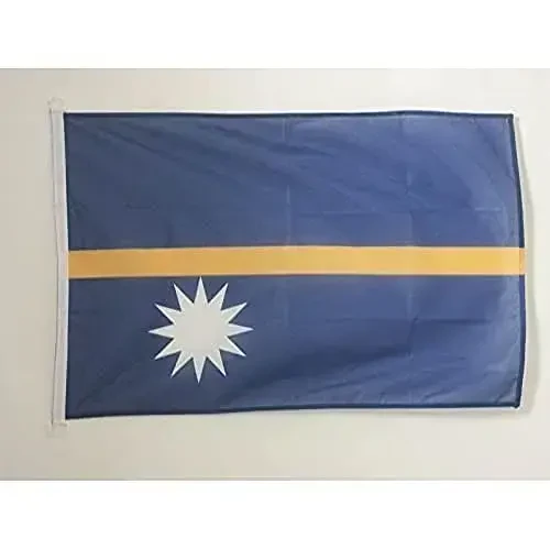 Nauru dengiz bayrog'i 18'' x 12'' - Nauru bayroqlari 30 x 45 sm. - Qayiq uchun banner 12x18 dyuym - AZ FLAG - AZ FLAG