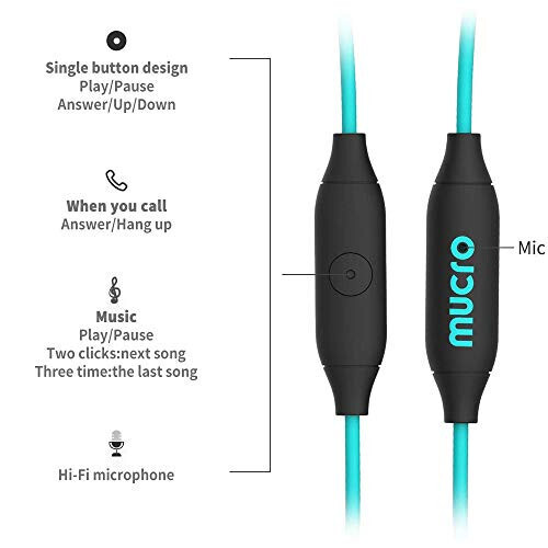 Наушники Mucro USB C проводные наушники-вкладыши с заушными крючками для спорта/бега/тренажерного зала, внутриканальные наушники типа C для Samsung, Google, Oneplus и других смартфонов - 5