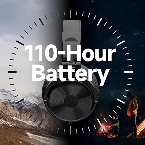 Наушники OneOdio Bluetooth, 110 часов беспроводного/проводного стереозвука, складные наушники с глубокими басами 50 мм неодимовыми драйверами для ПК/телефона/планшета - Studio Wireless Pro C, черный - 3