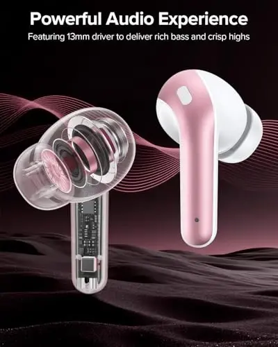Наушники TAGRY Bluetooth True Wireless Earbuds 60H Воспроизведение LED Дисплей питания Наушники с беспроводным зарядным чехлом IPX5 Водонепроницаемые внутриканальные наушники с микрофоном для смартфона ноутбука телевизора компьютера спорта - 4