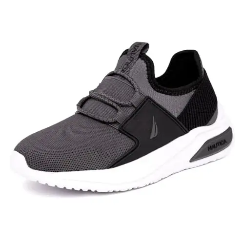 Nautica Kids Athletic Slip-On Sneakers - Comfortable Bungee Running Shoes for Boys and Girls - Stylish and Supportive Footwear for Active Kids (Big Kid/Little Kid/Toddler) 
