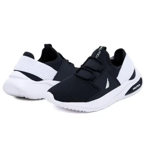 Nautica Kids Athletic Slip-On Sneakers - Comfortable Bungee Running Shoes for Boys and Girls - Stylish and Supportive Footwear for Active Kids (Big Kid/Little Kid/Toddler) - 6