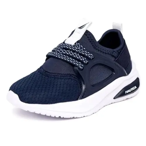 Nautica Kids Athletic Slip-On Sneakers - Comfortable Bungee Running Shoes for Boys and Girls - Stylish and Supportive Footwear for Active Kids (Big Kid/Little Kid/Toddler) 