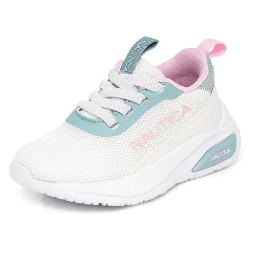 Nautica Girls Athletic Slip-On Sneakers, Comfortable Bungee Running Shoes, Stylish Tennis Footwear for Active Kids, Big Kid, Little Kid, Toddler - 1