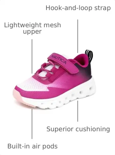 Nautica Kids Fashion Sneaker Athletic Running Shoe with One Strap |Boys - Girls|(Toddler/Little Kid) 