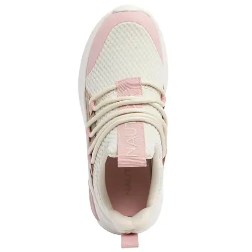 Nautica Girls Athletic Slip-On Sneakers, Comfortable Bungee Running Shoes, Stylish Tennis Footwear for Active Kids, Big Kid, Little Kid, Toddler - 6