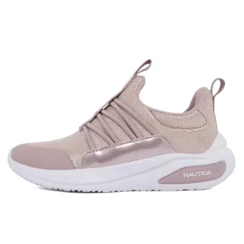 Nautica Girls Athletic Slip-On Sneakers, Comfortable Bungee Running Shoes, Stylish Tennis Footwear for Active Kids, Big Kid, Little Kid, Toddler - 2