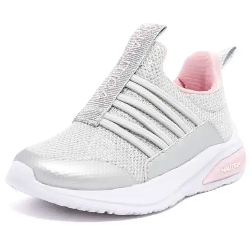 Nautica Girls Athletic Slip-On Sneakers, Comfortable Bungee Running Shoes, Stylish Tennis Footwear for Active Kids, Big Kid, Little Kid, Toddler - 1