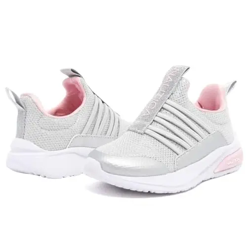 Nautica Girls Athletic Slip-On Sneakers, Comfortable Bungee Running Shoes, Stylish Tennis Footwear for Active Kids, Big Kid, Little Kid, Toddler - Nautica (1)