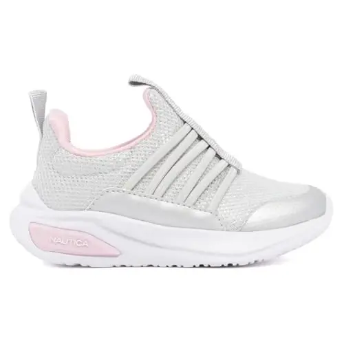 Nautica Girls Athletic Slip-On Sneakers, Comfortable Bungee Running Shoes, Stylish Tennis Footwear for Active Kids, Big Kid, Little Kid, Toddler - 3
