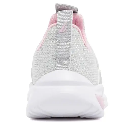 Nautica Girls Athletic Slip-On Sneakers, Comfortable Bungee Running Shoes, Stylish Tennis Footwear for Active Kids, Big Kid, Little Kid, Toddler - 4