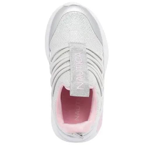 Nautica Girls Athletic Slip-On Sneakers, Comfortable Bungee Running Shoes, Stylish Tennis Footwear for Active Kids, Big Kid, Little Kid, Toddler - 5