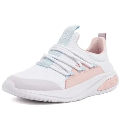Nautica Girls Athletic Slip-On Sneakers, Comfortable Bungee Running Shoes, Stylish Tennis Footwear for Active Kids, Big Kid, Little Kid, Toddler - 1