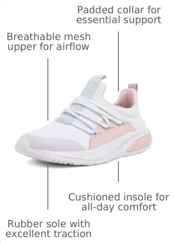 Nautica Girls Athletic Slip-On Sneakers, Comfortable Bungee Running Shoes, Stylish Tennis Footwear for Active Kids, Big Kid, Little Kid, Toddler - 3