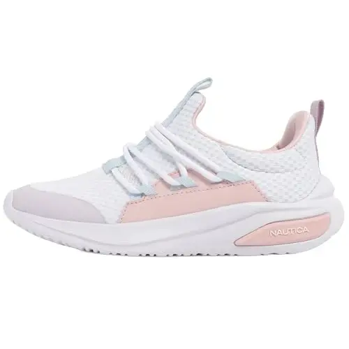 Nautica Girls Athletic Slip-On Sneakers, Comfortable Bungee Running Shoes, Stylish Tennis Footwear for Active Kids, Big Kid, Little Kid, Toddler - Nautica (1)