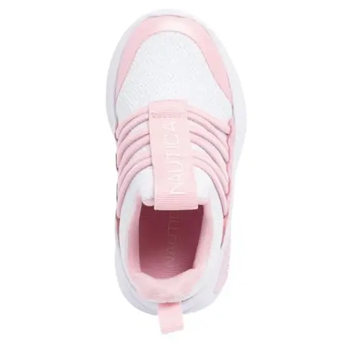 Nautica Girls Athletic Slip-On Sneakers, Comfortable Bungee Running Shoes, Stylish Tennis Footwear for Active Kids, Big Kid, Little Kid, Toddler - 4